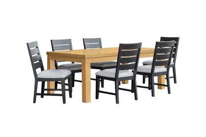 Ottilie 7-Piece Dining Set Oak Black - Main View