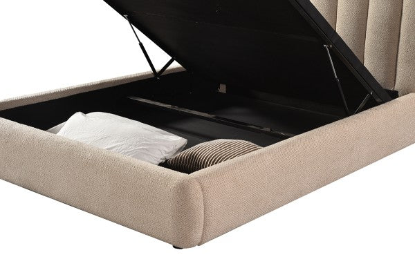 Queen Lift Bed Frame Taupe - Lifestyle