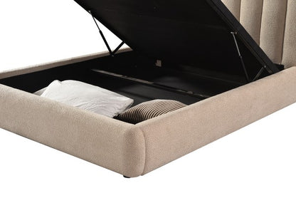 Queen Lift Bed Frame Taupe - Lifestyle