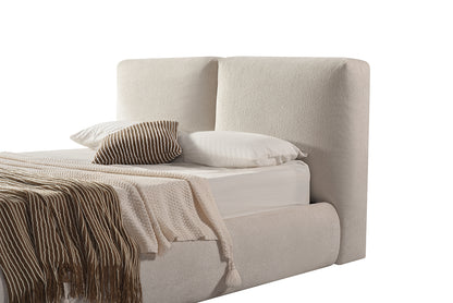 Queen Bed Frame - Beige headboard detail