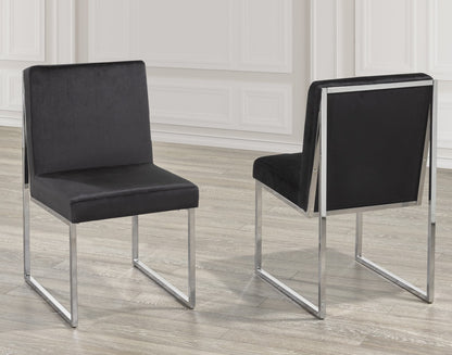 Black & Silver Dining Chairs (Set of 2)