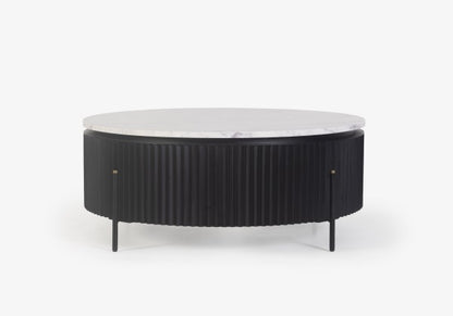 Round Coffee Table - Black Mango Wood