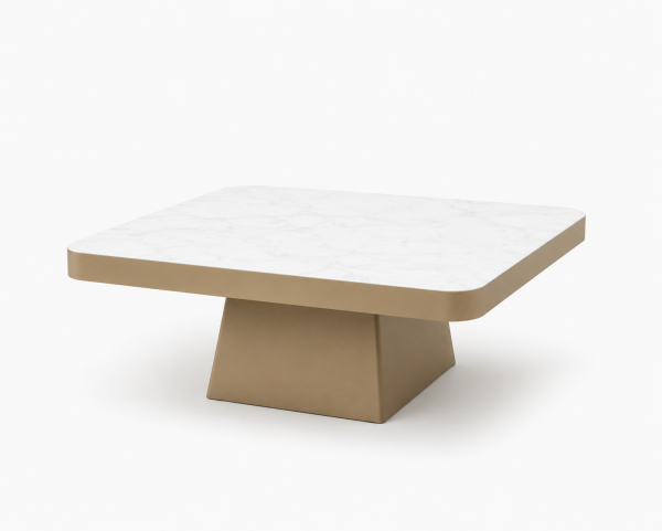 Square Coffee Table - Gold Marble