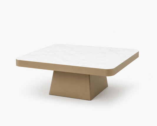 Square Coffee Table - Gold Marble