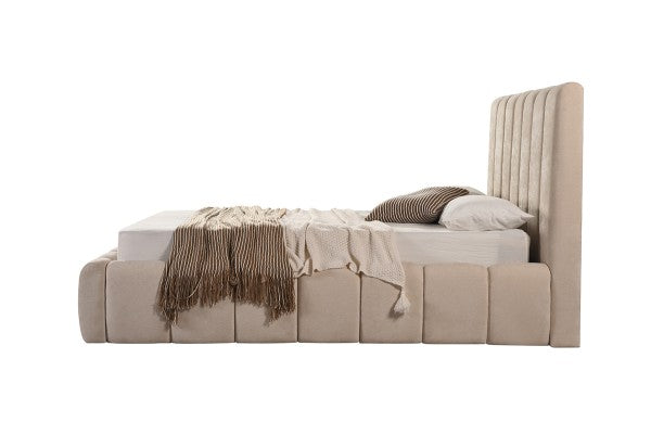 Tufted Channel Bed - Beige lifestyle 2