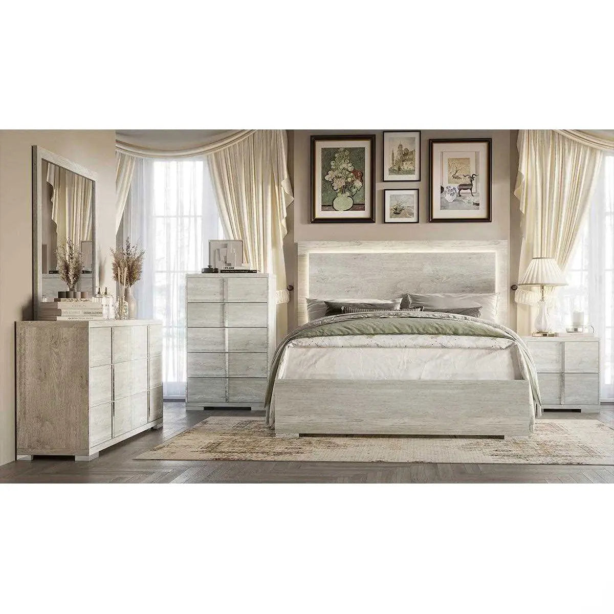 Freya Bedroom Set Stone White