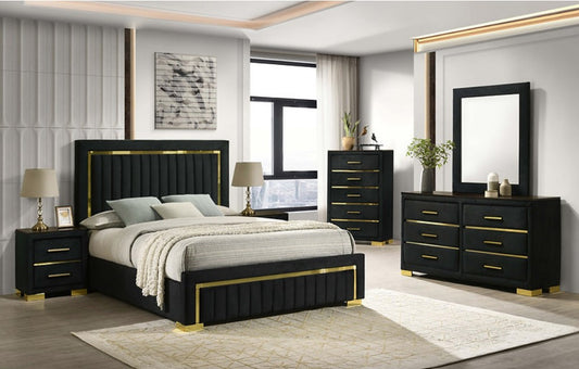 SIBS AURORA - 5 PIECE BED SET - BLACK/GOLD