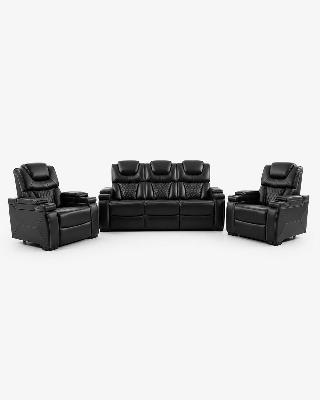 Transformer Power Recliner Set Black