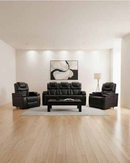 Transformer Power Recliner Set Black