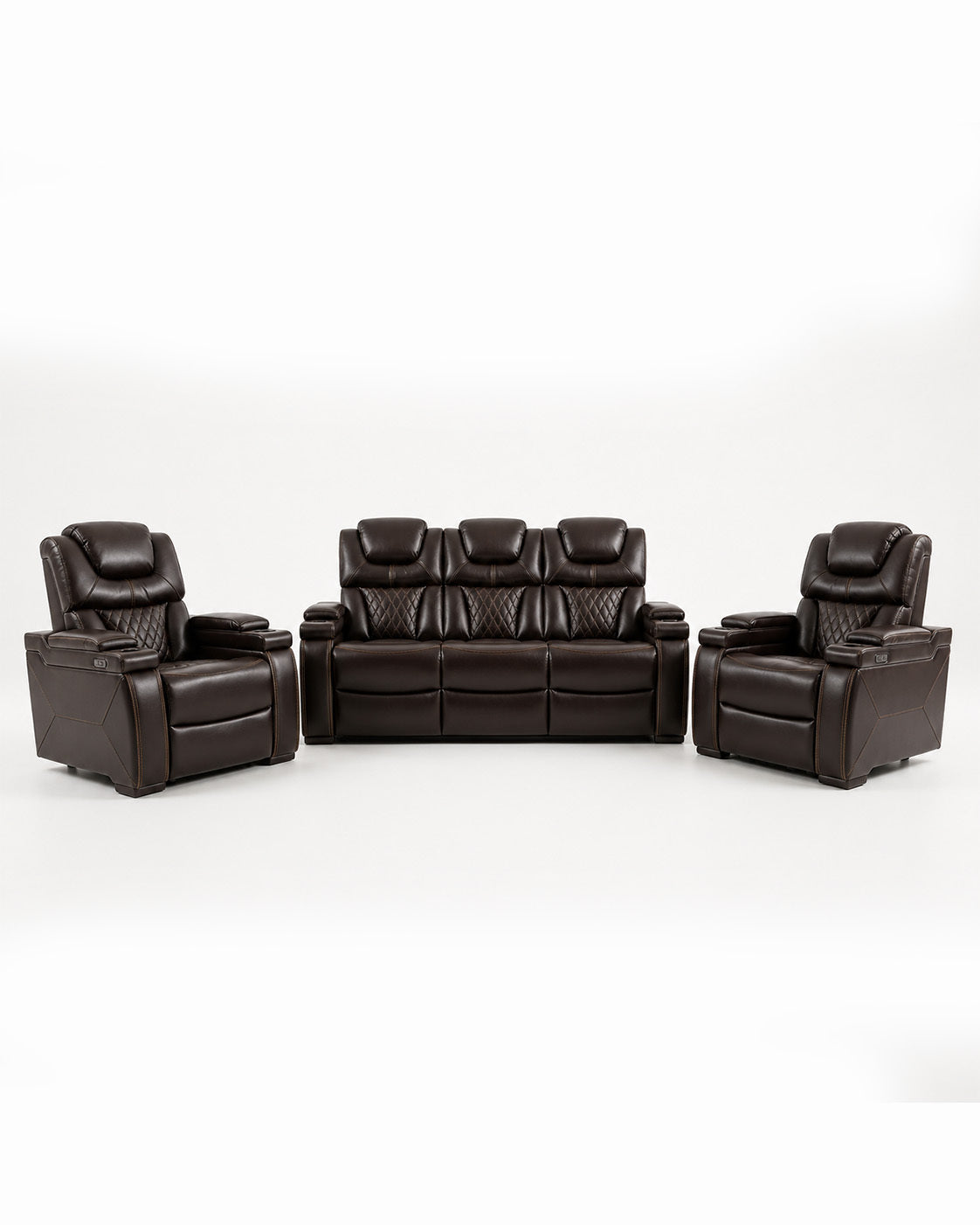 Transformer Power Recliner Set Chocolate Brown