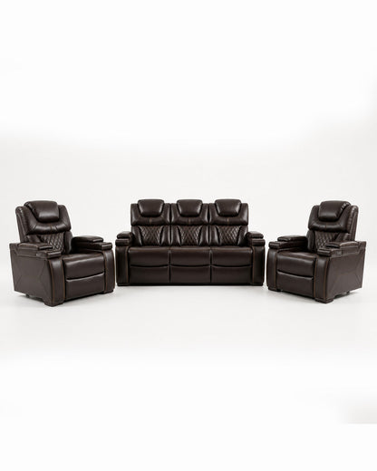 Transformer Power Recliner Set Chocolate Brown