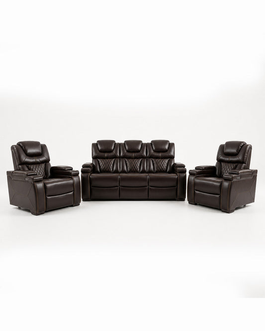 Transformer Power Recliner Set Chocolate Brown