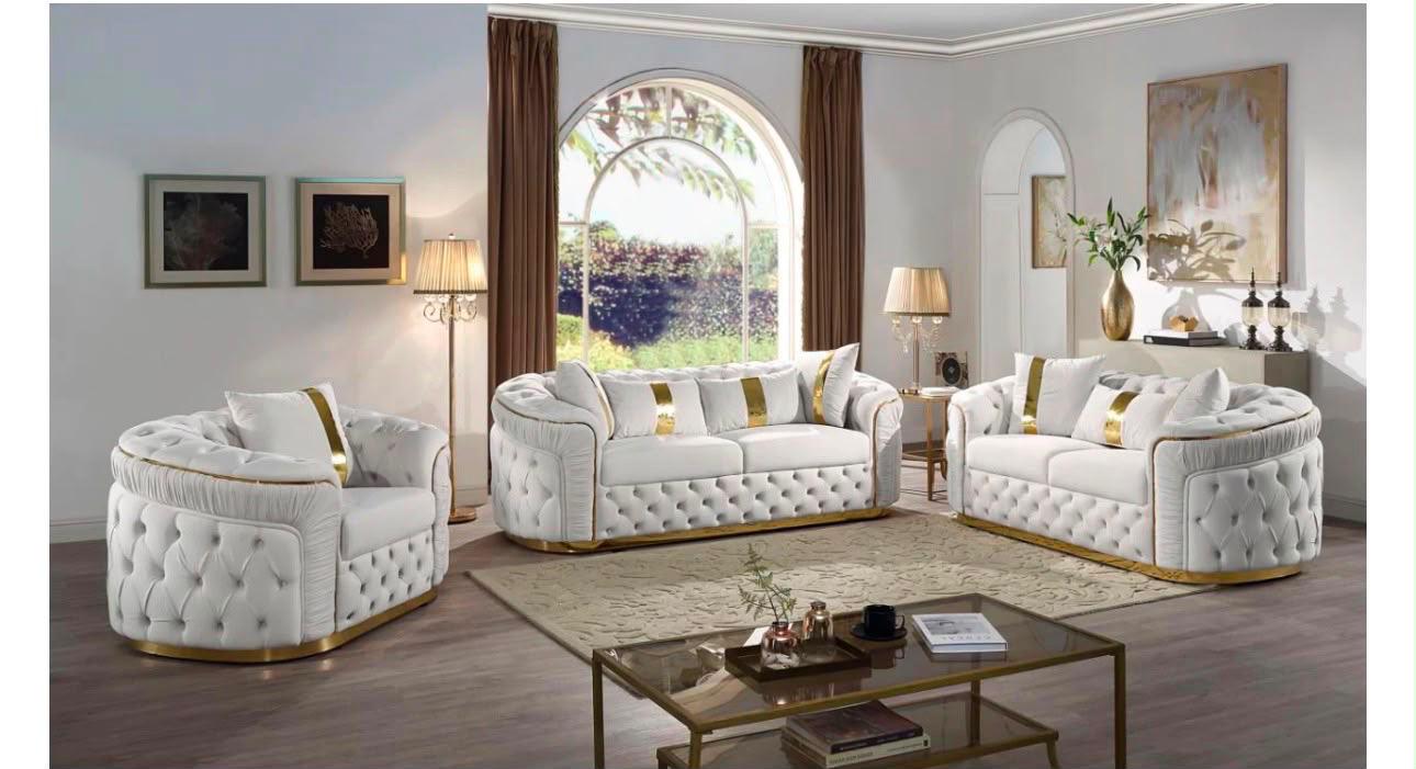 Modern Luxury Tufted Sofa Set - 3 Piece
