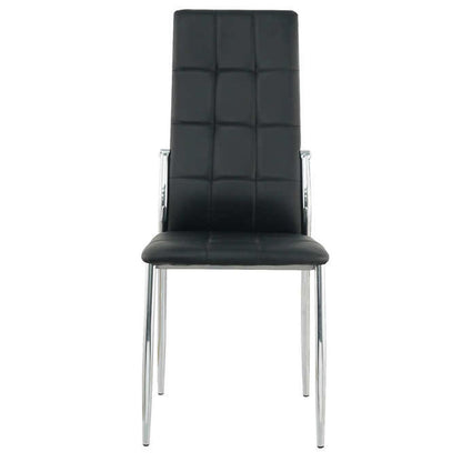 Black Chrome Dining Chairs (Set of 4)
