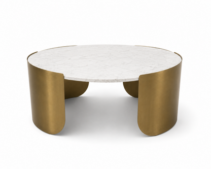 Round Coffee Table - Gold Marble
