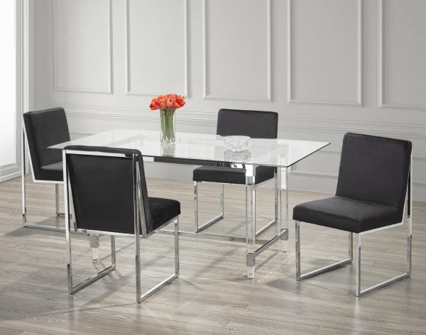 5-Piece Dining Set Black - Side View