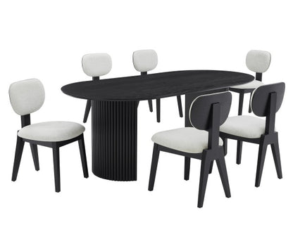 Terra 7-Piece Dining Set Black - Main View
