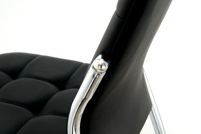 Black Chrome Dining Chairs (Set of 4)