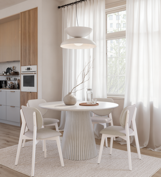 SBDS 3228411 - 5 PIECE DINING SET - LAVAGE BLANC/NOYER
