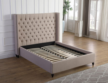 King Platform Bed - Beige