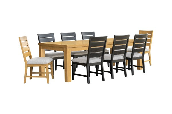 Ottilie 9-Piece Dining Set Oak Black - Main View