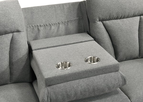 Recliner Sofa Grey - Angle View