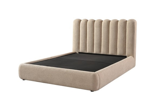 Queen Lift Bed Frame Taupe - Side View