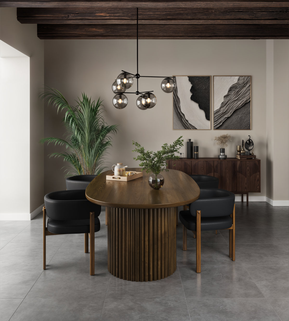 Walnut Dining Table 360 View 3