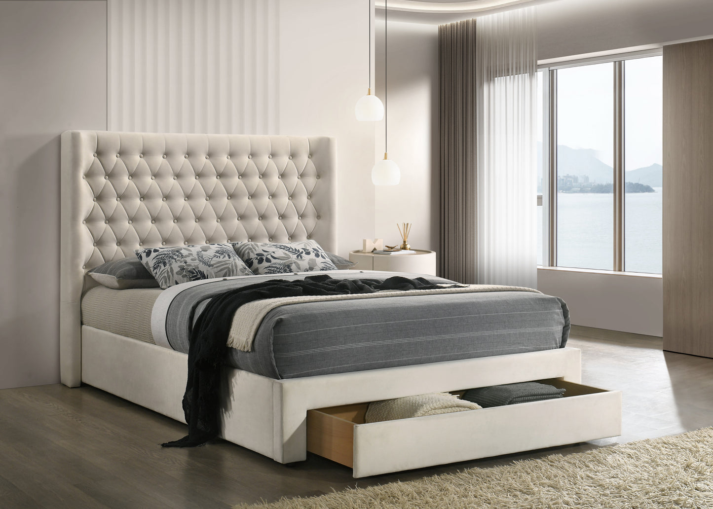 IF-5760 Upholstered Storage Bed