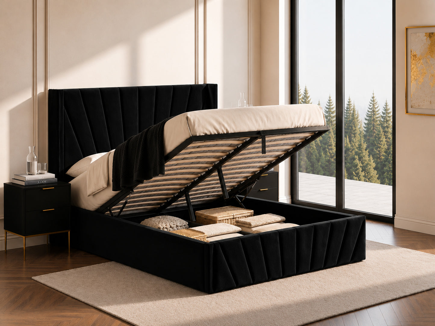 IF-5873 Upholstered Lift Bed