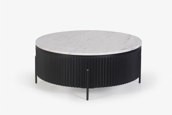 Round Coffee Table - Black Mango Wood