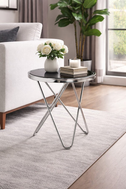 Accent Table - Silver detail