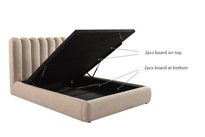 Queen Lift Bed Frame Taupe - Close Up