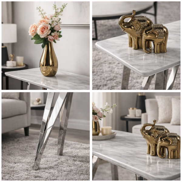 Ella Console Table - White/Silver lifestyle