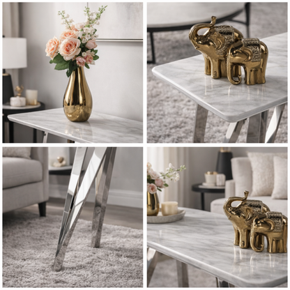 Ella Console Table - White/Silver lifestyle