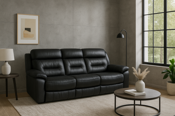 Nelson 3-Piece Recliner Sofa - Black
