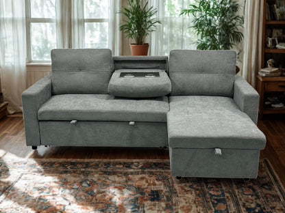 Caesar Pullout Sofa Bed open as bed